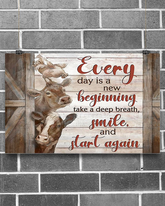 Farmer Every Day Is A New Beginning Horizontal Canvas And Poster | Wall Decor Visual Art