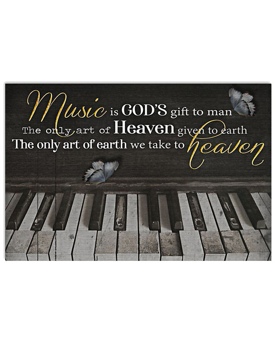 Pianist Music Is Art We Take To Heaven Poster Horizontal Canvas And Poster | Wall Decor Visual Art
