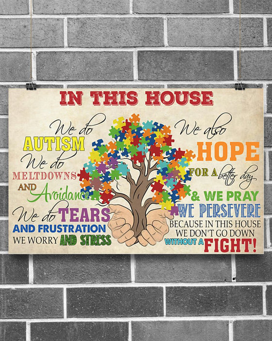 Autism In This House Horizontal Canvas And Poster | Wall Decor Visual Art
