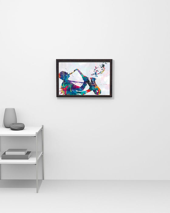 Saxophone Man Watercolor Art Horizontal Canvas And Poster | Wall Decor Visual Art