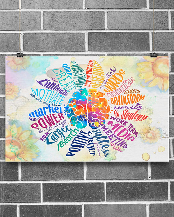 Social Worker Brain Horizontal Canvas And Poster | Wall Decor Visual Art