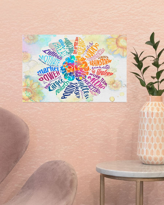 Social Worker Brain Horizontal Canvas And Poster | Wall Decor Visual Art