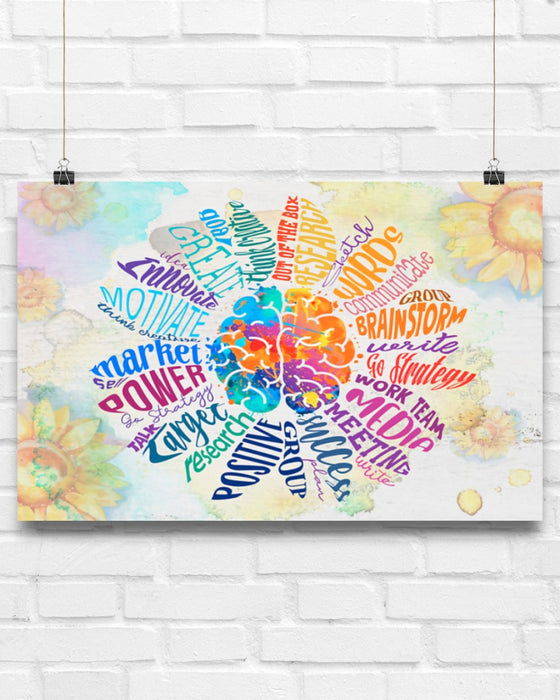 Social Worker Brain Horizontal Canvas And Poster | Wall Decor Visual Art