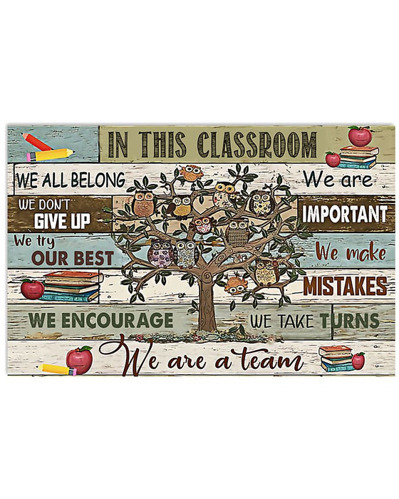 Teacher We Are A Team Horizontal Canvas And Poster | Wall Decor Visual Art
