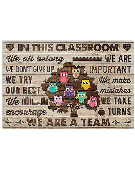 Teacher We Are A Team Horizontal Canvas And Poster | Wall Decor Visual Art