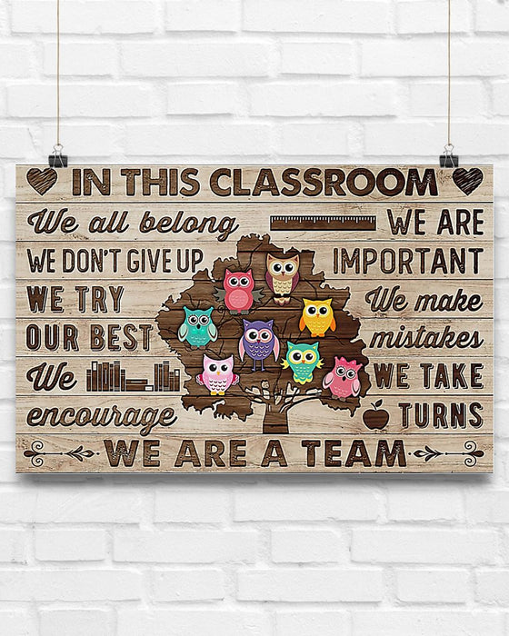 Teacher We Are A Team Horizontal Canvas And Poster | Wall Decor Visual Art