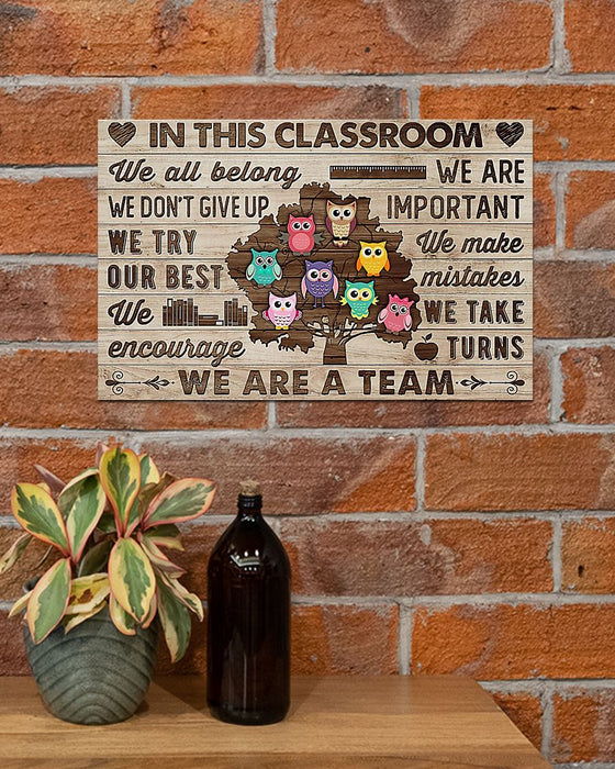 Teacher We Are A Team Horizontal Canvas And Poster | Wall Decor Visual Art