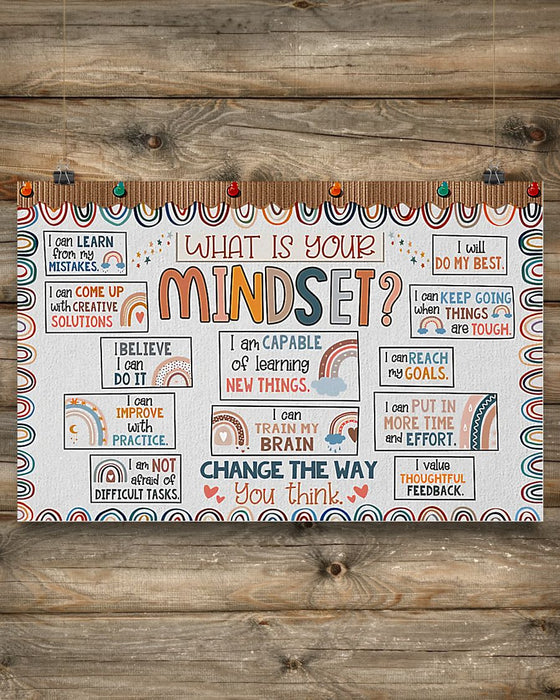 Teacher What Is Your Mindset Horizontal Canvas And Poster | Wall Decor Visual Art