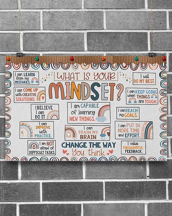 Teacher What Is Your Mindset Horizontal Canvas And Poster | Wall Decor Visual Art