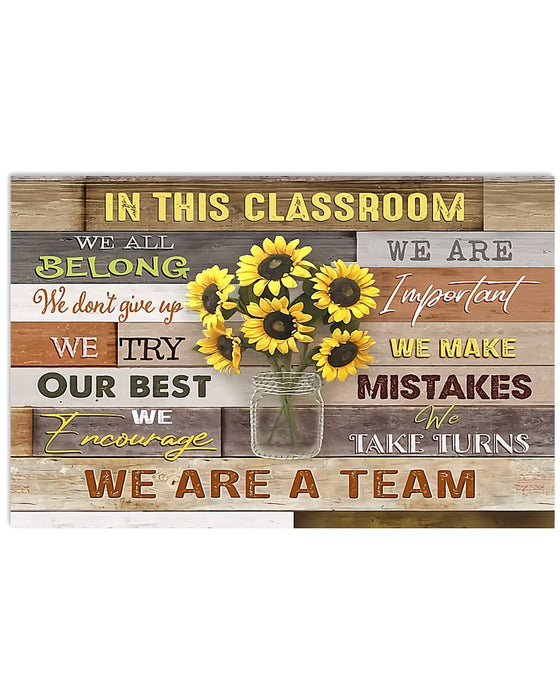 We Are A Team Teacher Horizontal Canvas And Poster | Wall Decor Visual Art