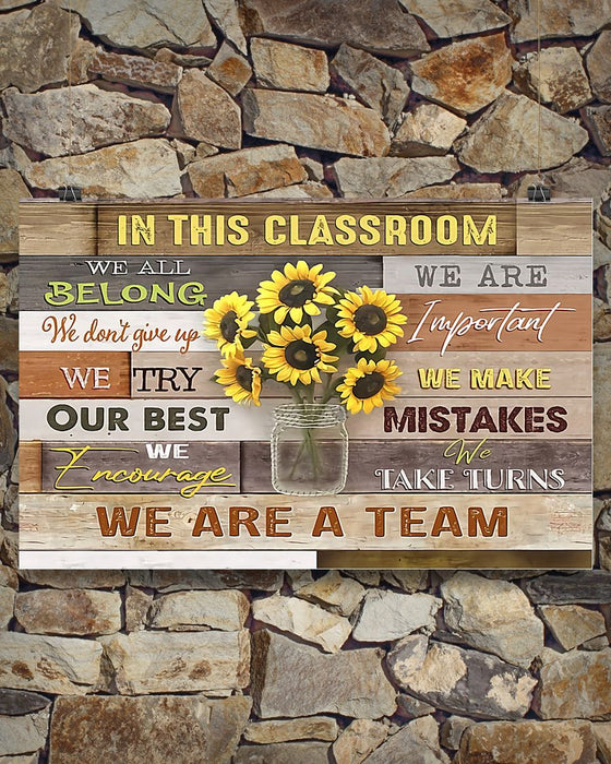 We Are A Team Teacher Horizontal Canvas And Poster | Wall Decor Visual Art