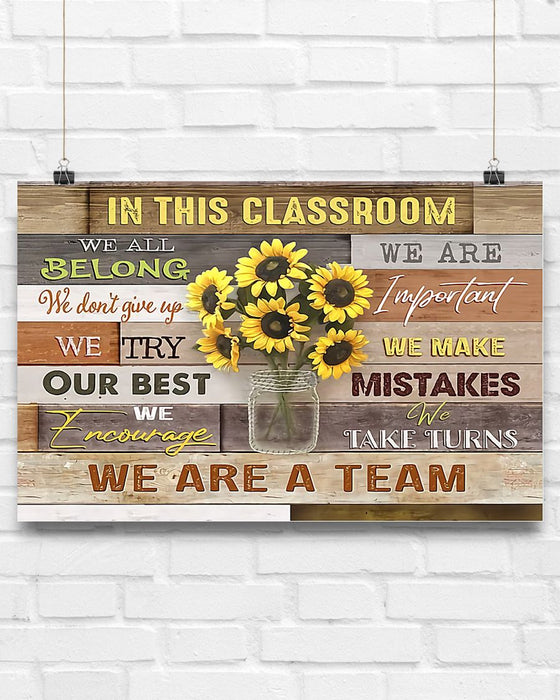 We Are A Team Teacher Horizontal Canvas And Poster | Wall Decor Visual Art