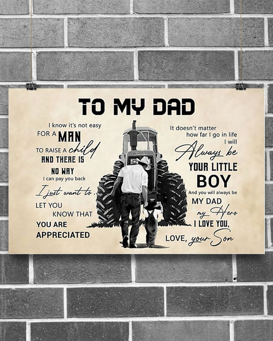 Farmer To My Dad Horizontal Canvas And Poster | Wall Decor Visual Art