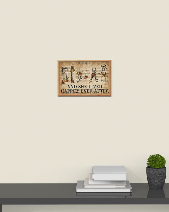 Hairstylist She Lived Happily Ever After Horizontal Canvas And Poster | Wall Decor Visual Art