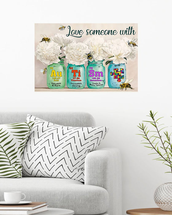 Autism Love Someone With Autism Horizontal Canvas And Poster | Wall Decor Visual Art