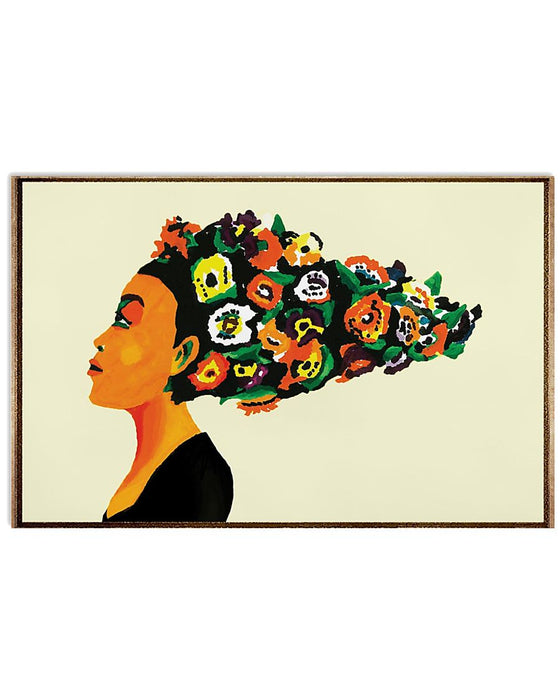 African - Black Art - African Woman Horizontal Canvas And Poster | Wall Decor Visual Art