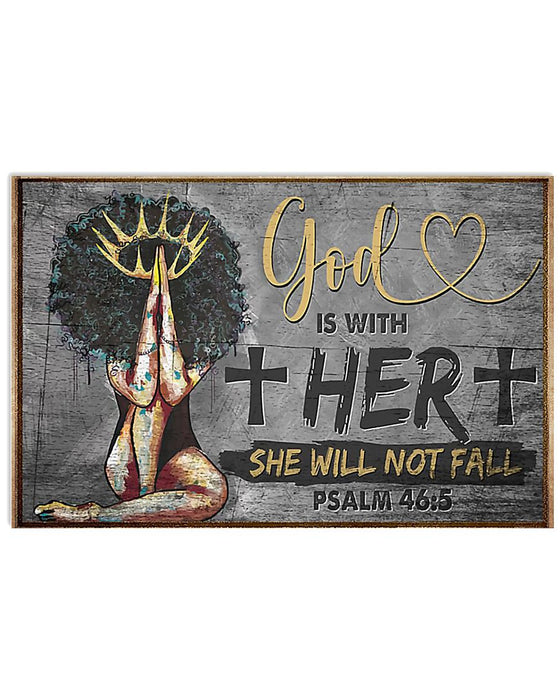 African - Black Art - God Is With Her Horizontal Canvas And Poster | Wall Decor Visual Art