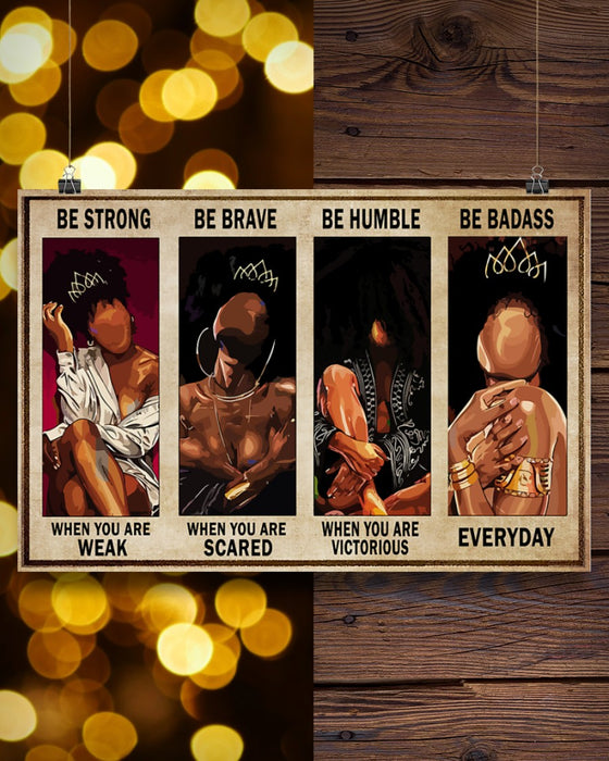 African - Black Art - Be Strong - Be Badass Horizontal Canvas And Poster | Wall Decor Visual Art