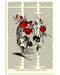 Skull Art - Skull Love Flowers Vertical Canvas And Poster | Wall Decor Visual Art