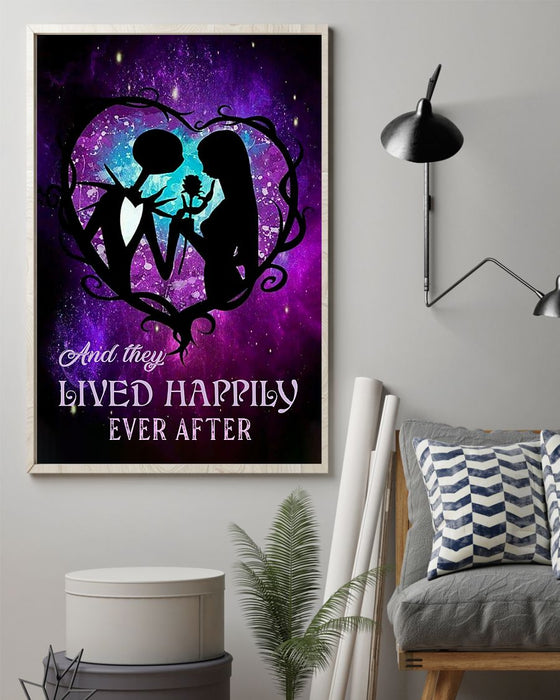 Skull Art - And They Lived Happily Vertical Canvas And Poster | Wall Decor Visual Art