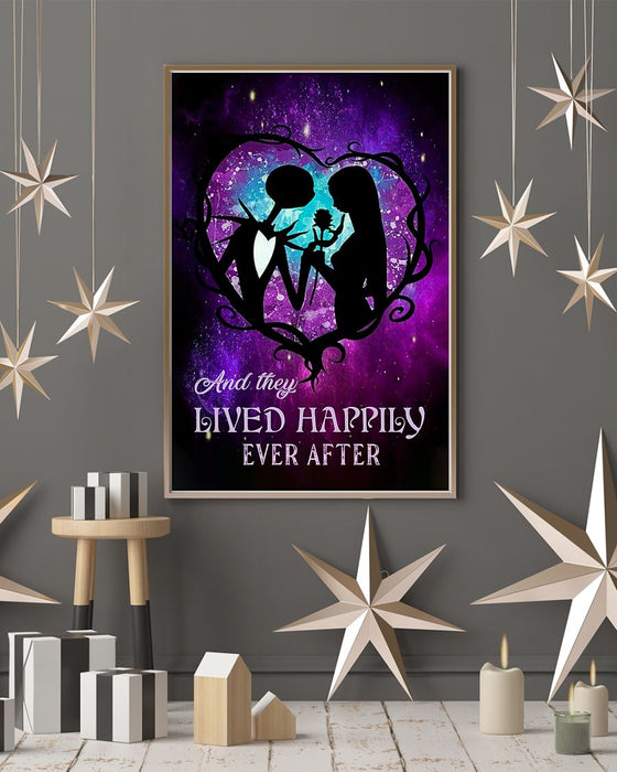 Skull Art - And They Lived Happily Vertical Canvas And Poster | Wall Decor Visual Art