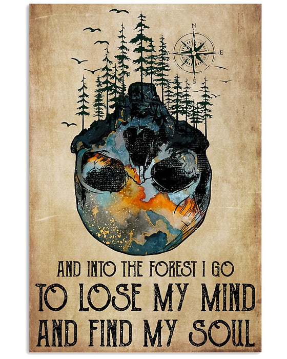 Skull Art - And Into The Forest I Go Vertical Canvas And Poster | Wall Decor Visual Art