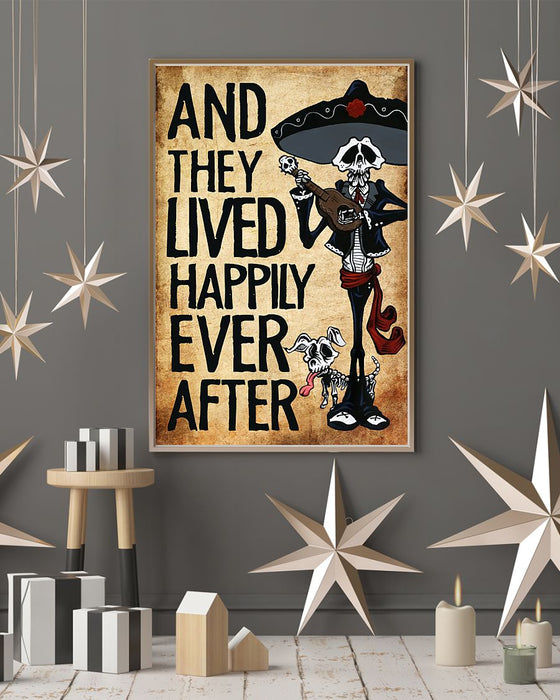 Skull Art - And They Lived Happily Vertical Canvas And Poster | Wall Decor Visual Art