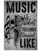 Skull Art - Music Is What Feelings Vertical Canvas And Poster | Wall Decor Visual Art