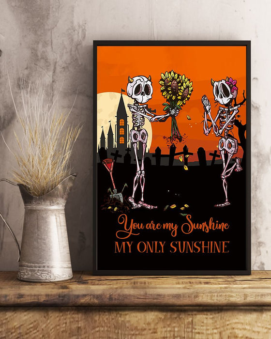 Skull Art - You Are My Sunshine Vertical Canvas And Poster | Wall Decor Visual Art