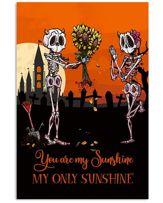 Skull Art - You Are My Sunshine Vertical Canvas And Poster | Wall Decor Visual Art