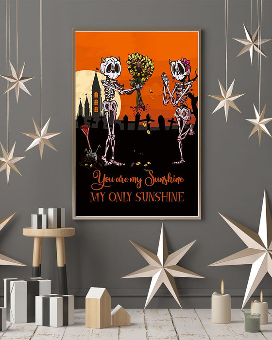 Skull Art - You Are My Sunshine Vertical Canvas And Poster | Wall Decor Visual Art