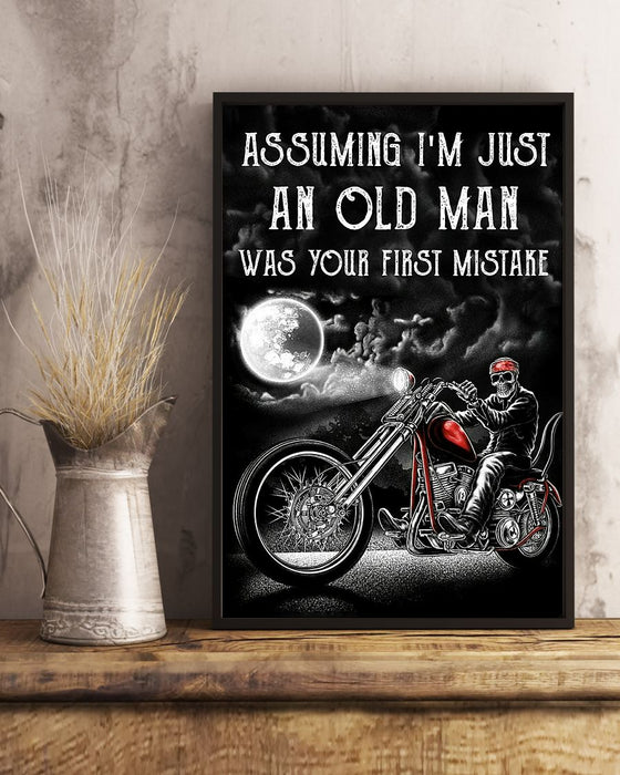 Skull Art - Assuming I'm Just An Old Man Vertical Canvas And Poster | Wall Decor Visual Art