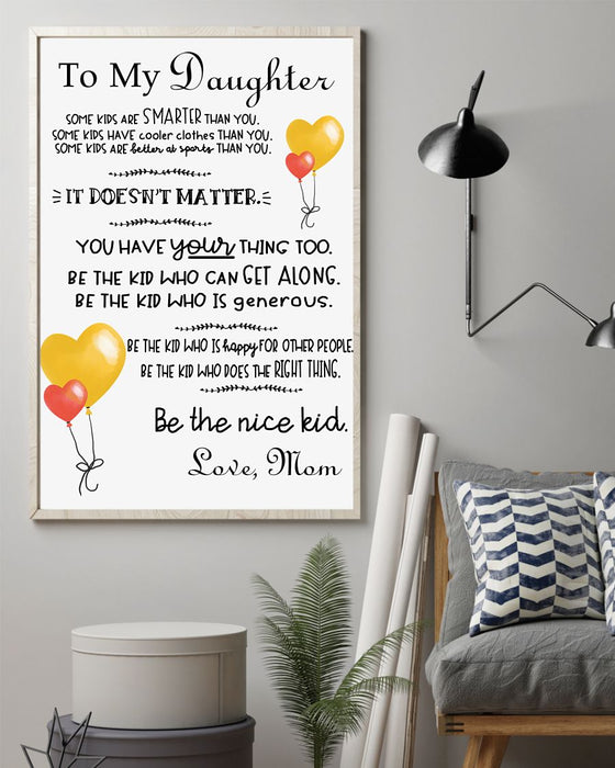 To My Daughter From Mom Vertical Canvas And Poster | Wall Decor Visual Art