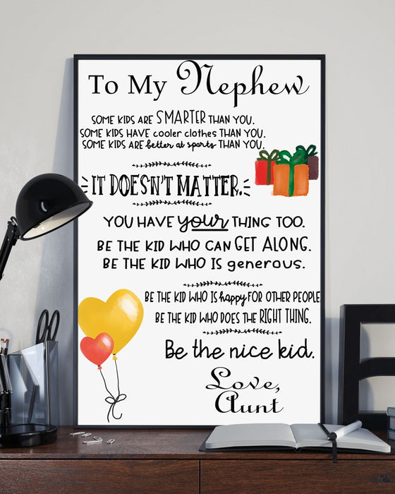 To My Nephew From Aunt Vertical Canvas And Poster | Wall Decor Visual Art