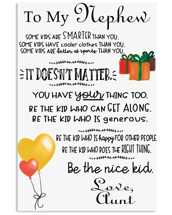 To My Nephew From Aunt Vertical Canvas And Poster | Wall Decor Visual Art