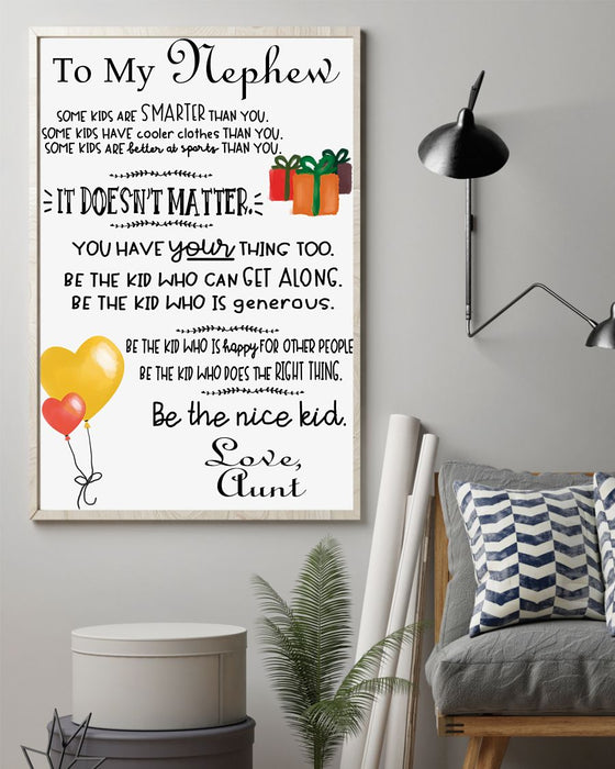 To My Nephew From Aunt Vertical Canvas And Poster | Wall Decor Visual Art