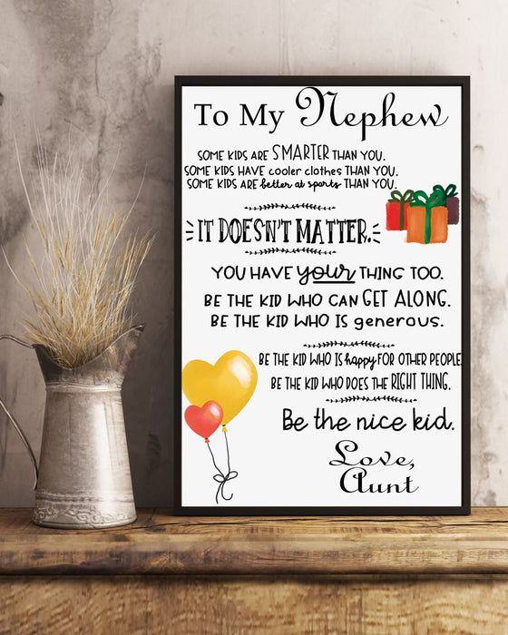 To My Nephew From Aunt Vertical Canvas And Poster | Wall Decor Visual Art