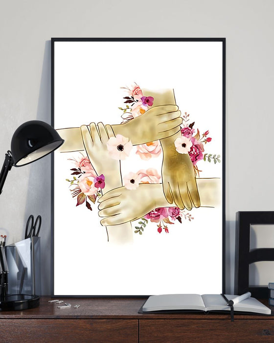 Social Worker Holding Hands Vertical Canvas And Poster | Wall Decor Visual Art