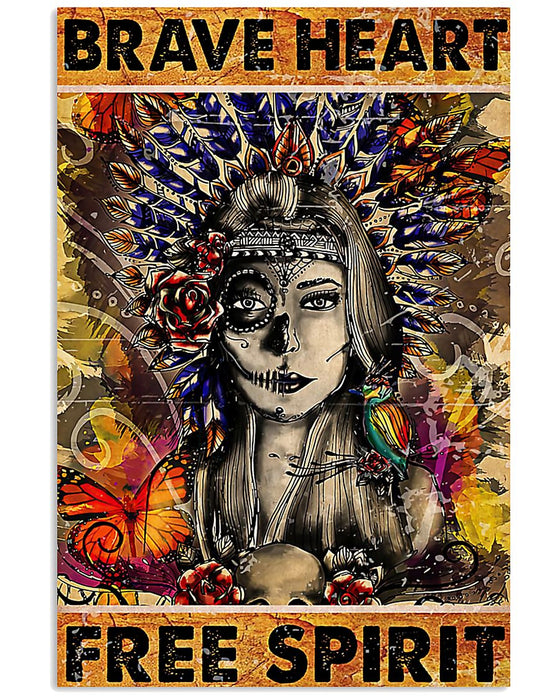 Native American Brave Heart Vertical Canvas And Poster | Wall Decor Visual Art