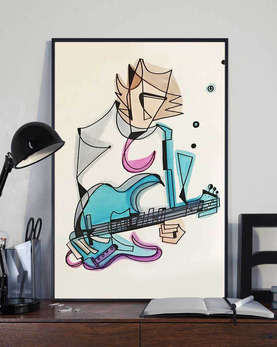 Bass Guitar Brouillard The Bass Guitarist Vertical Canvas And Poster | Wall Decor Visual Art