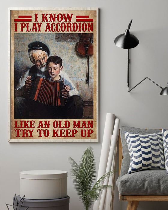 Accordion Try To Keep Up Vertical Canvas And Poster | Wall Decor Visual Art