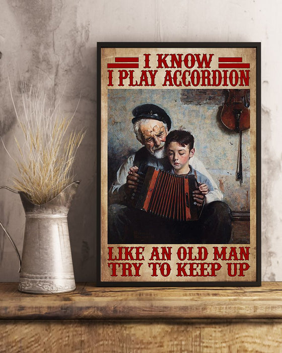 Accordion Try To Keep Up Vertical Canvas And Poster | Wall Decor Visual Art