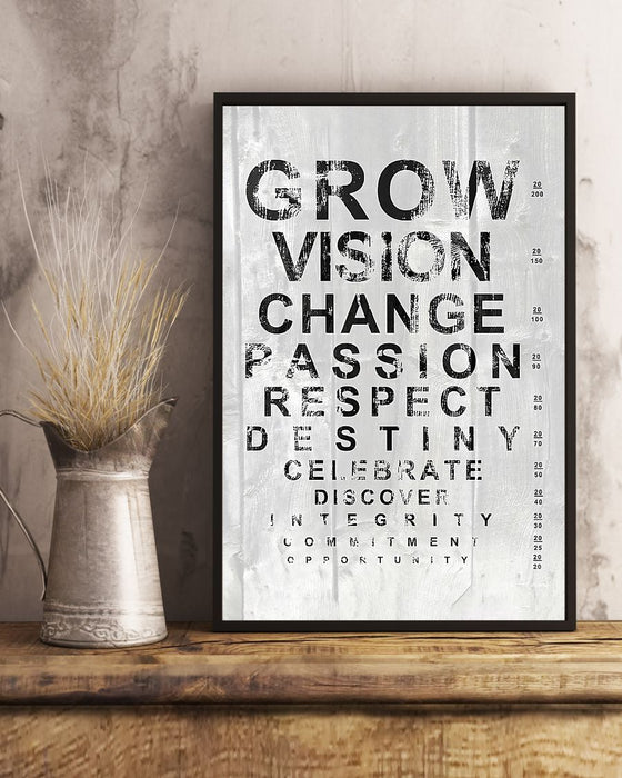 Optometrist White Eye Chart Vertical Canvas And Poster | Wall Decor Visual Art