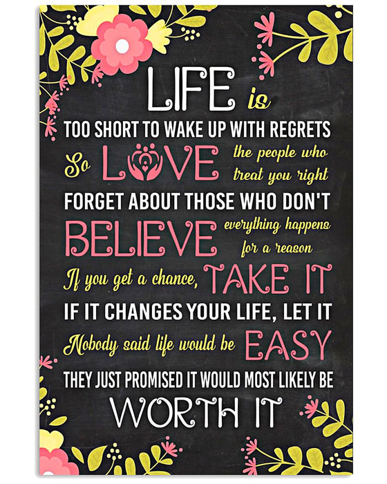 Social Worker Life Love Believe Take It Easy Vertical Canvas And Poster | Wall Decor Visual Art