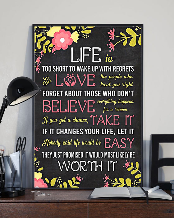 Social Worker Life Love Believe Take It Easy Vertical Canvas And Poster | Wall Decor Visual Art