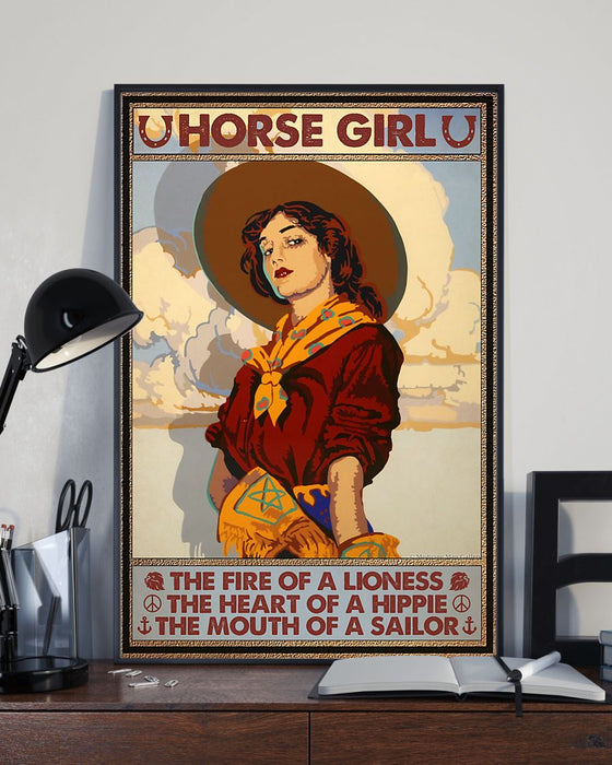 Horse Girl The Fire Of A Lioness Vertical Canvas And Poster | Wall Decor Visual Art