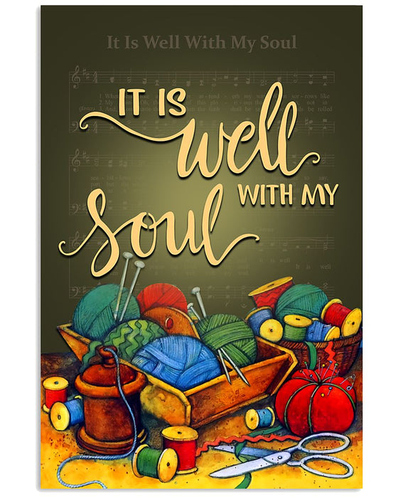 Crocheting - It Is Well With My Soul Vertical Canvas And Poster | Wall Decor Visual Art