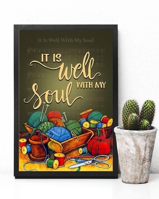 Crocheting - It Is Well With My Soul Vertical Canvas And Poster | Wall Decor Visual Art