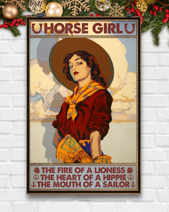 Horse Girl The Fire Of A Lioness Vertical Canvas And Poster | Wall Decor Visual Art
