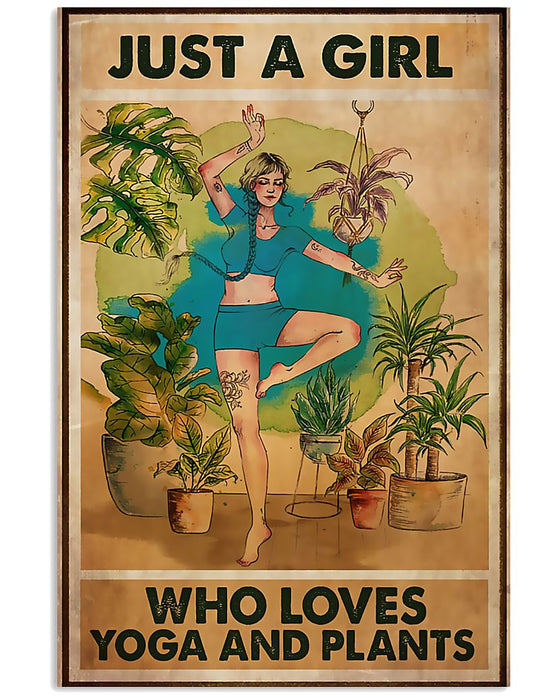 Yoga Just A Girl Who Loves Yoga And Plants Vertical Canvas And Poster | Wall Decor Visual Art